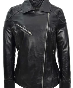 womens-black-biker-faux-leather-cross-zip-jacket