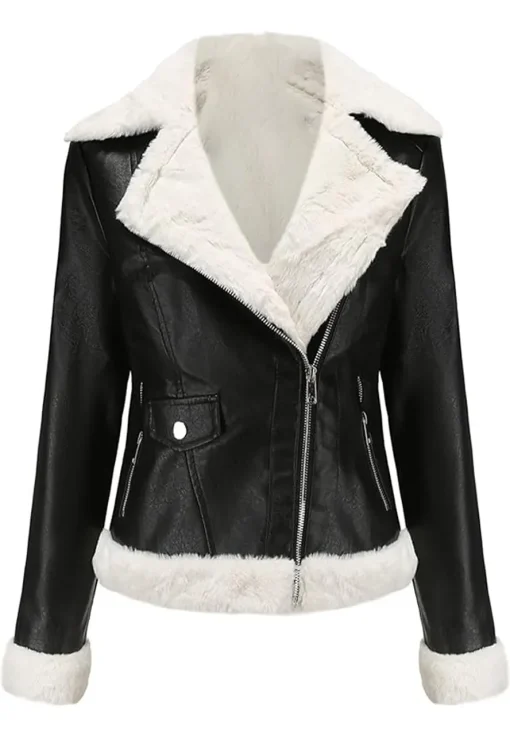 womens-black-biker-faux-leather-shearling-jacket