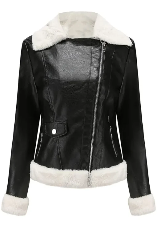 womens-black-biker-faux-leather-shearling-jacket