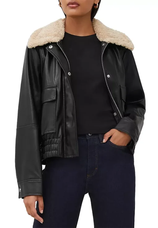 womens-black-faux-leather-bomber-jacket-with-shearling-collar