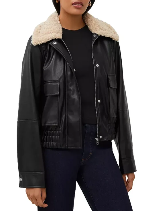 womens-black-faux-leather-bomber-jacket-with-shearling-collar