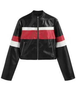 womens-black-faux-leather-crop-jacket-with-red-and-white-stripes