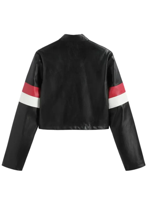 womens-black-faux-leather-crop-jacket-with-red-and-white-stripes