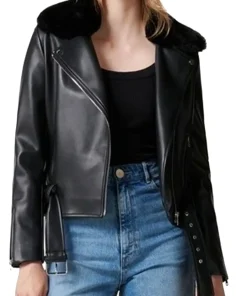 womens-black-faux-leather-fur-collar-biker-jacket