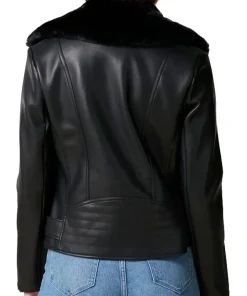 womens-black-faux-leather-fur-collar-biker-jacket