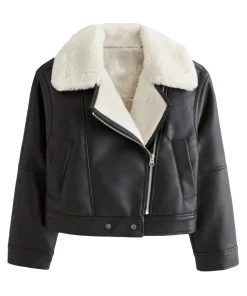 womens-black-faux-leather-shearling-biker-jacket