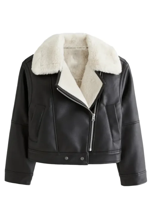 womens-black-faux-leather-shearling-biker-jacket