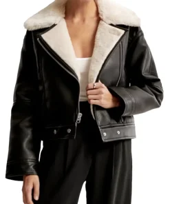 womens-black-faux-leather-shearling-biker-jacket