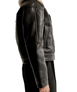 womens-black-faux-leather-shearling-biker-jacket