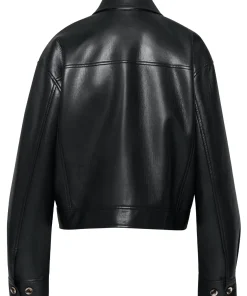 womens-black-faux-leather-shirt-jacket
