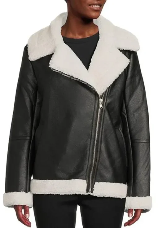womens-black-faux-leather-white-shearling-jacket