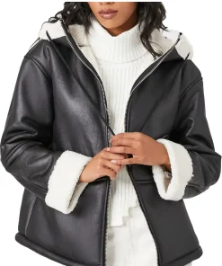 womens-black-faux-leather-white-shearling-jacket-with-hood