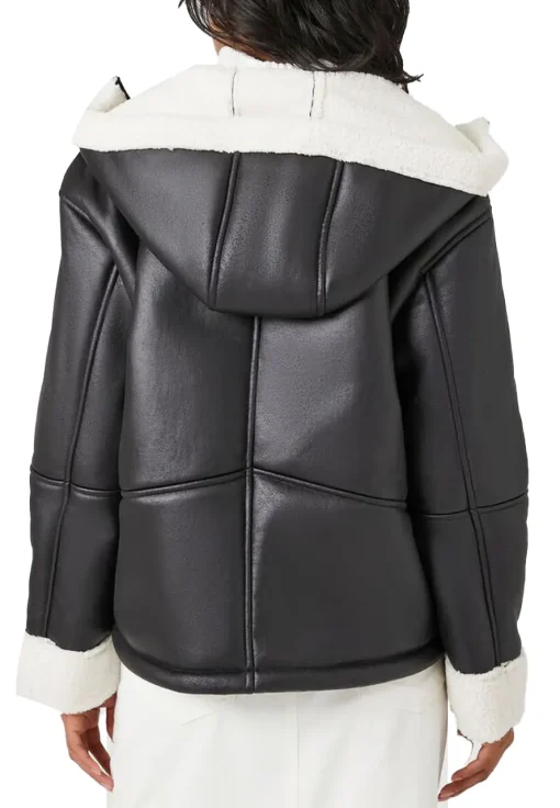 womens-black-faux-leather-white-shearling-jacket-with-hood