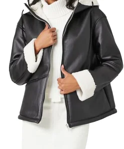 womens-black-faux-leather-white-shearling-jacket-with-hood