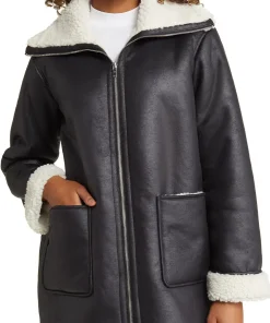 womens-black-long-faux-leather-shearling-jacket