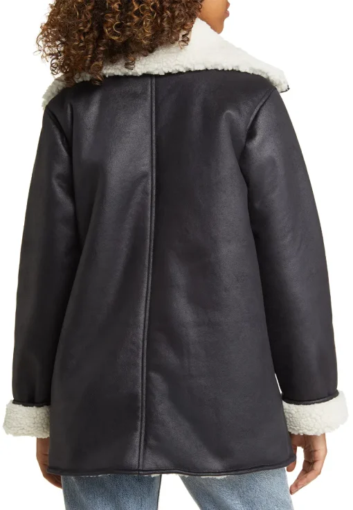 womens-black-long-faux-leather-shearling-jacket