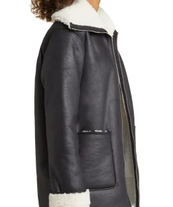 womens-black-long-faux-leather-shearling-jacket
