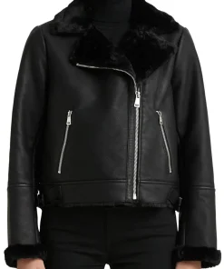 womens-black-moto-shearling-faux-leather-jacket