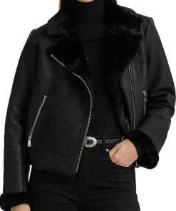 womens-black-moto-shearling-faux-leather-jacket