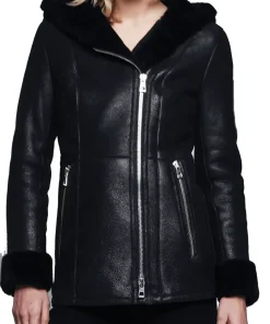womens-black-shearling-faux-leather-hooded-jacket