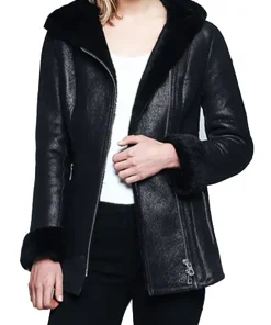 womens-black-shearling-faux-leather-hooded-jacket