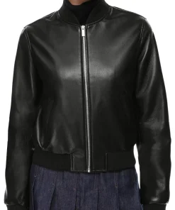 womens-bomber-black-faux-leather-jacket