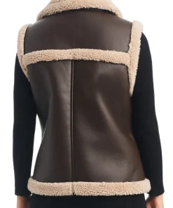 womens-bonded-dark-brown-faux-leather-shearling-vest