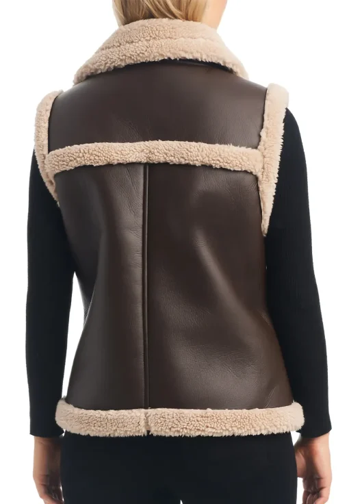 womens-bonded-dark-brown-faux-leather-shearling-vest