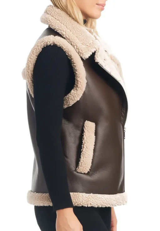 womens-bonded-dark-brown-faux-leather-shearling-vest