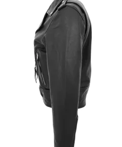 womens-brando-style-black-faux-leather-biker-jacket