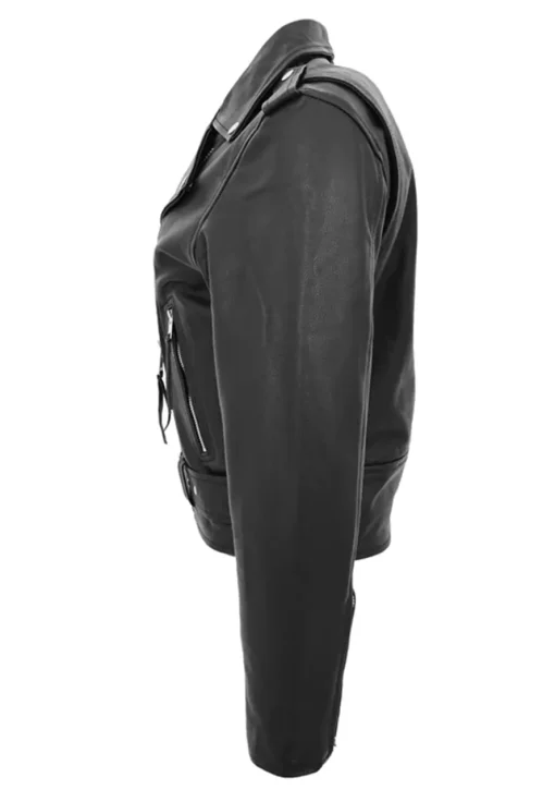 womens-brando-style-black-faux-leather-biker-jacket