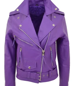 womens-brando-style-lilac-faux-leather-biker-jacket