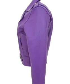 Women's Brando Style Lilac Faux Leather Biker Jacket 11 womens-brando-style-lilac-faux-leather-biker-jacket