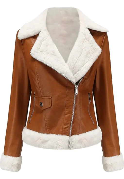 womens-brown-biker-faux-leather-shearling-jacket