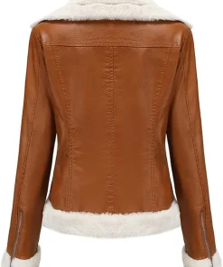 womens-brown-biker-faux-leather-shearling-jacket
