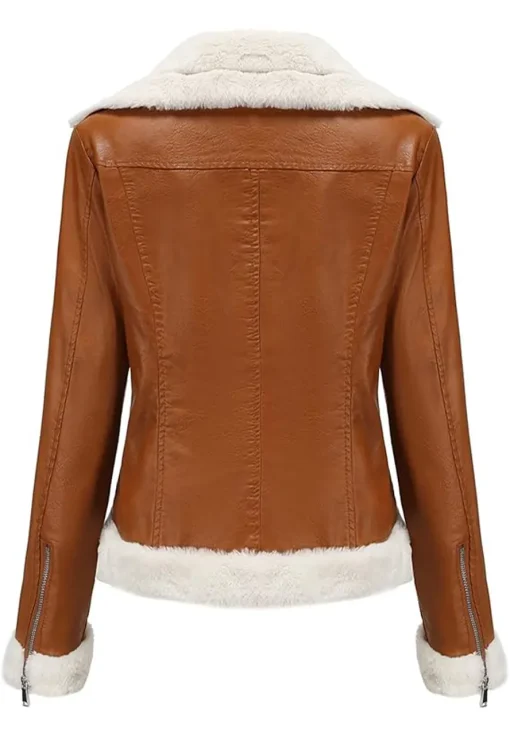 womens-brown-biker-faux-leather-shearling-jacket