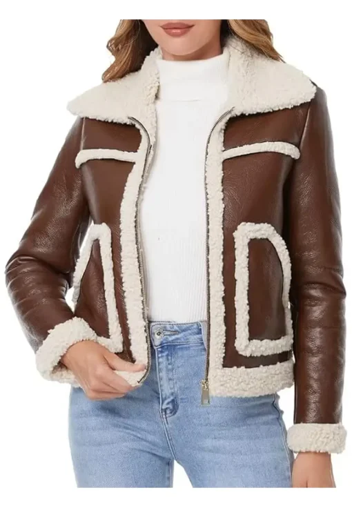 womens-brown-faux-leather-faux-shearling-jacket