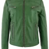 womens-casual-zip-up-green-faux-leather-biker-jacket