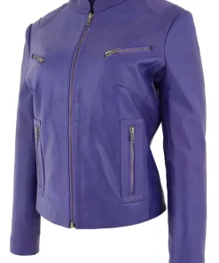 womens-casual-zip-up-purple-faux-leather-biker-jacket