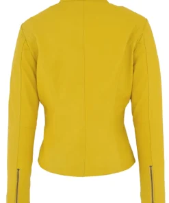 womens-casual-zip-up-yellow-faux-leather-biker-jacket