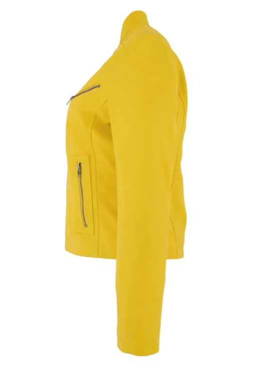 womens-casual-zip-up-yellow-faux-leather-biker-jacket