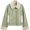 womens-classic-green-faux-leather-shearling-jacket