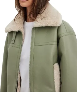 womens-classic-green-faux-leather-shearling-jacket
