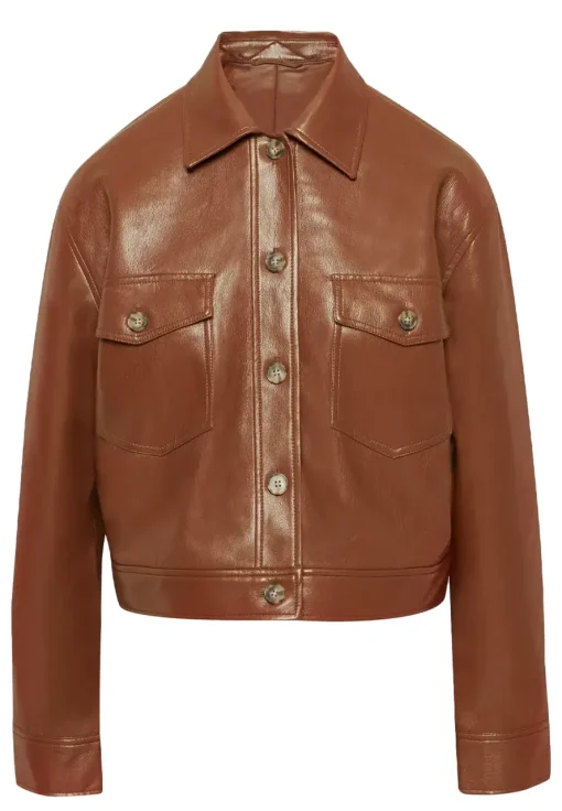 womens-cognac-faux-leather-jacket