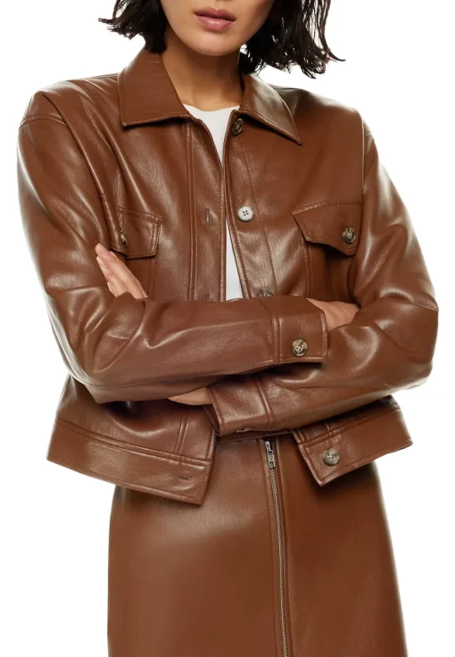 womens-cognac-faux-leather-shirt-jacket