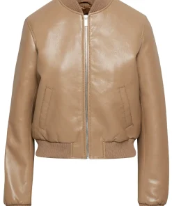 womens-constant-camel-faux-leather-bomber-jacket