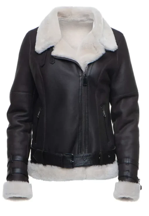 womens-dark-brown-faux-leather-shearling-jacket