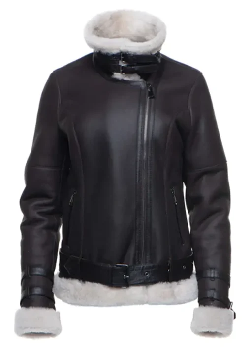 womens-dark-brown-faux-leather-shearling-jacket