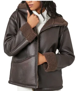 womens-dark-brown-faux-leather-shearling-jacket-with-hood