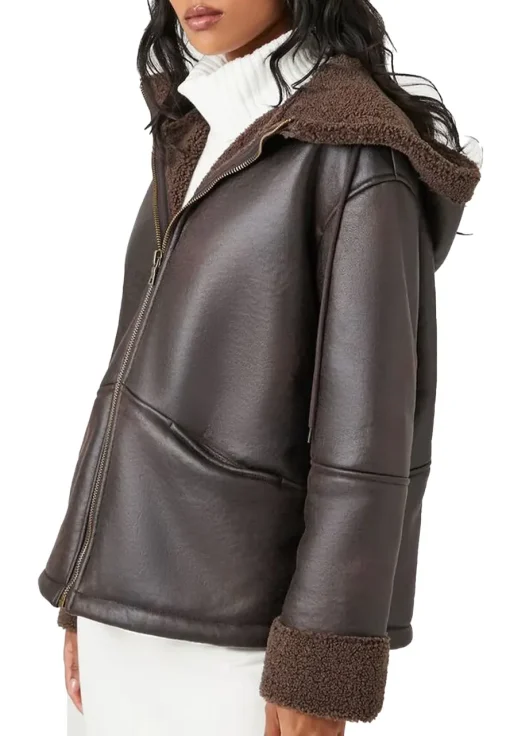 womens-dark-brown-faux-leather-shearling-jacket-with-hood